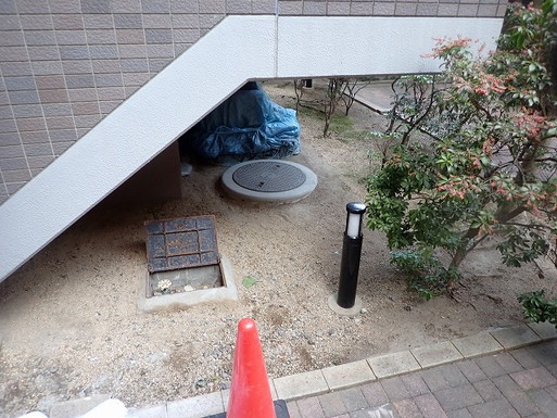 散水栓給水管改修工事-施工前